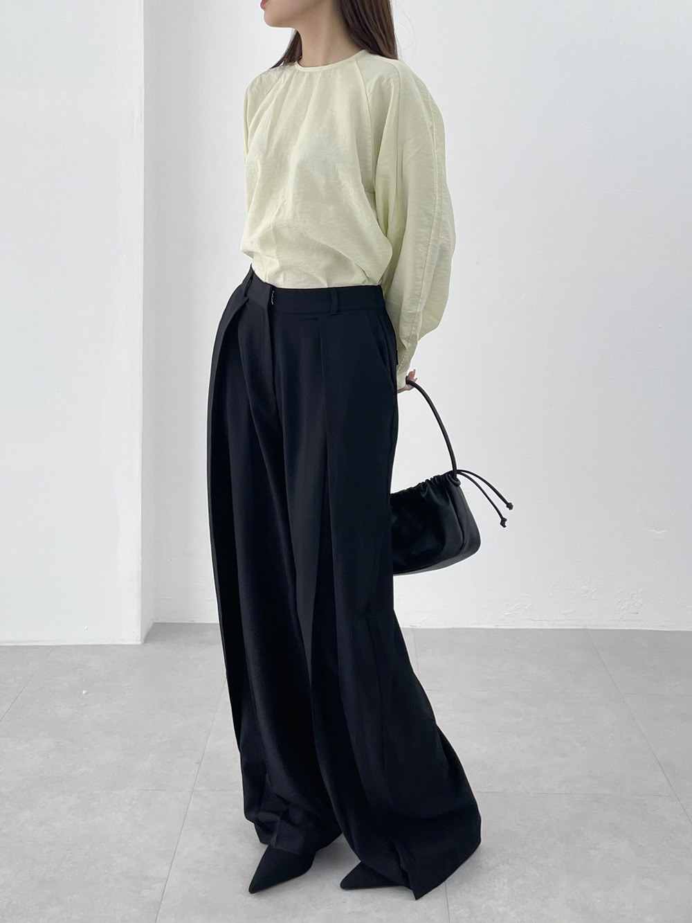 wide curving slacks (3color)