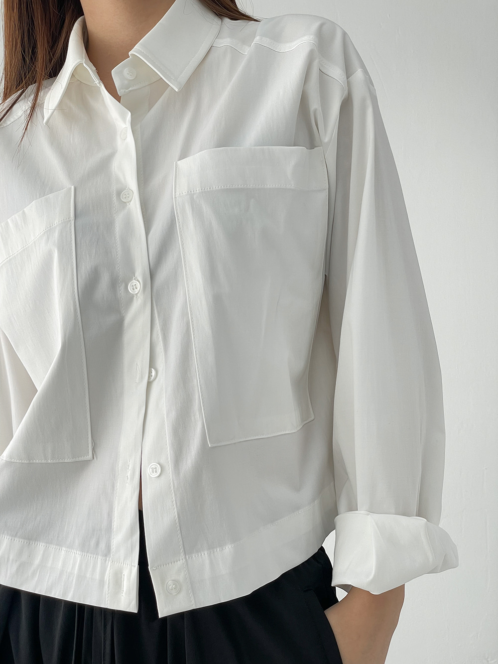 le silky pocket shirts (4color)