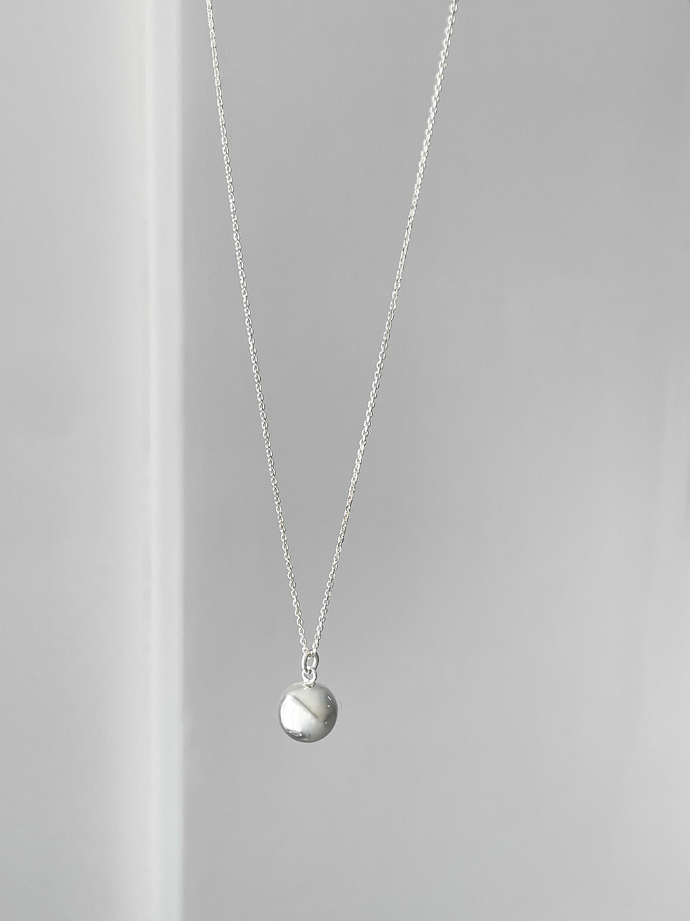 silver925) drop ball necklace