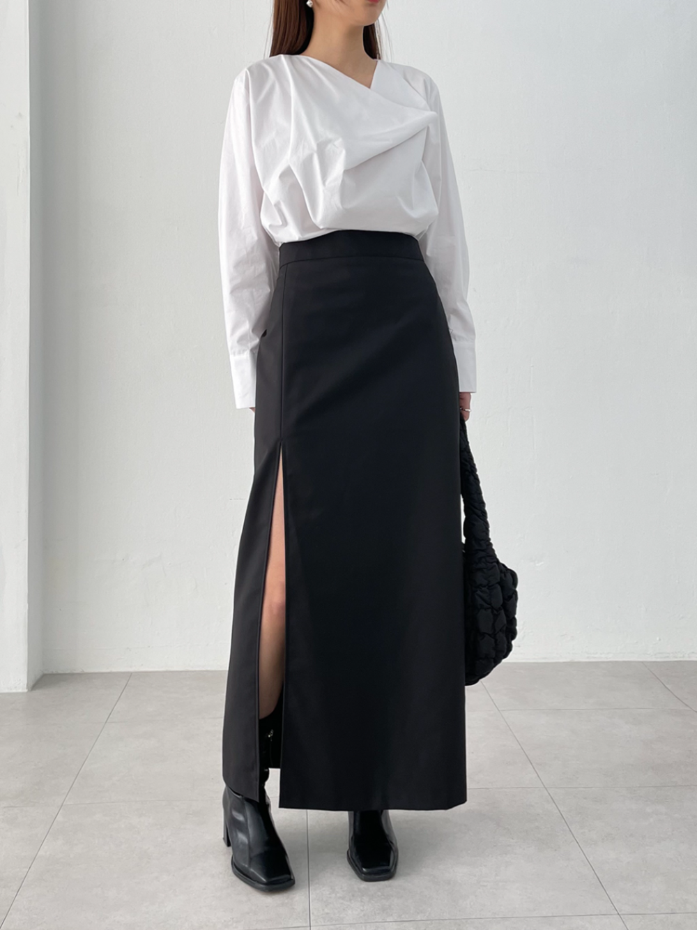 modern deep slit skirts (2color)