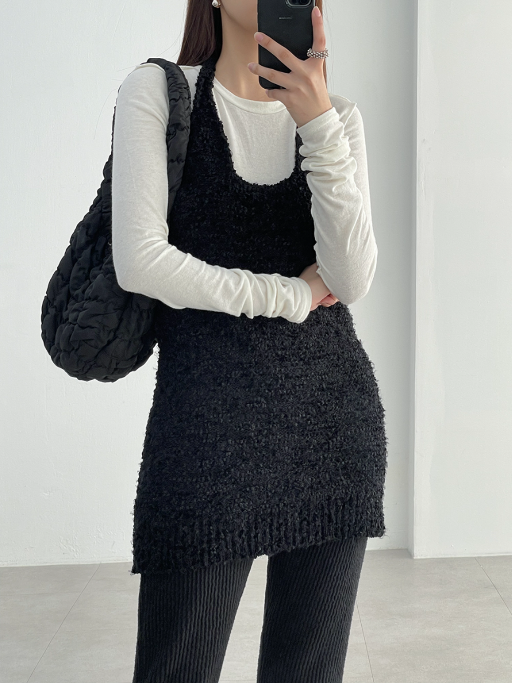 halter knit dress (2color)