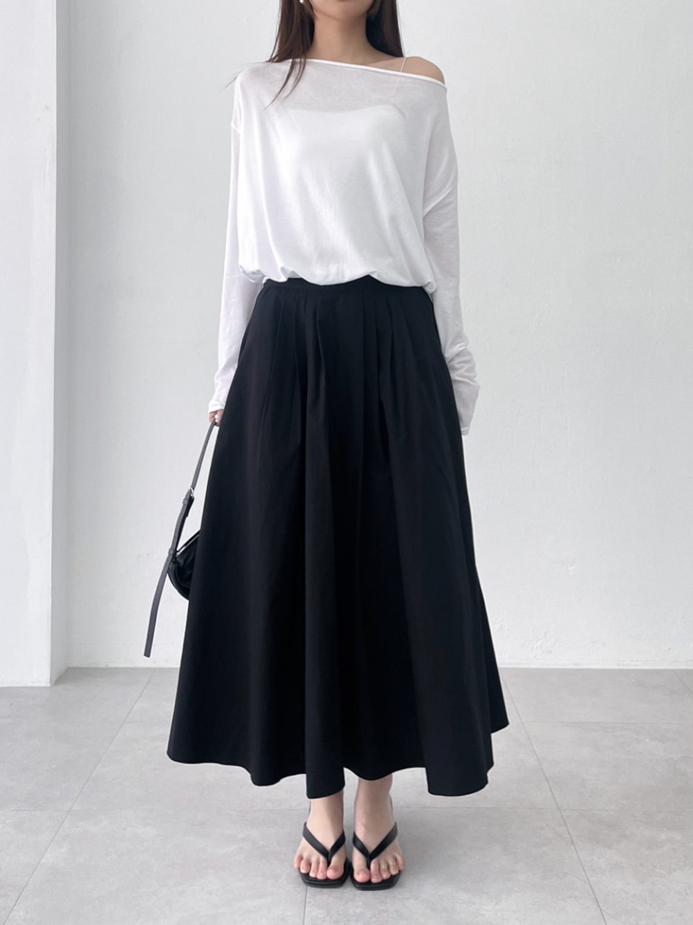 cotton long pintuck skirts (3color)