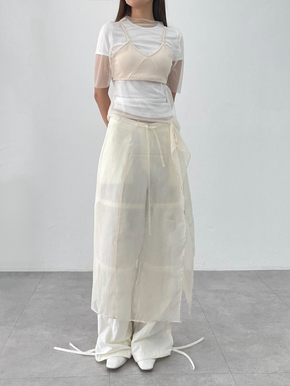 crease layered wrap skirts (4color)