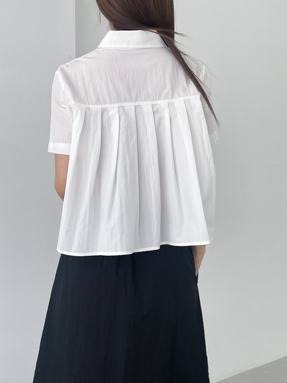 back pleated shirts (2color)