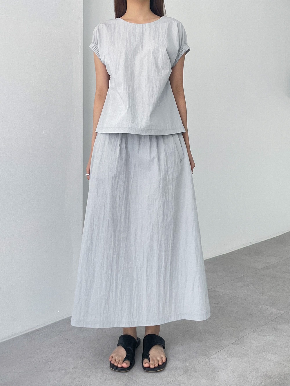 mute nylon pocket skirts (3color)