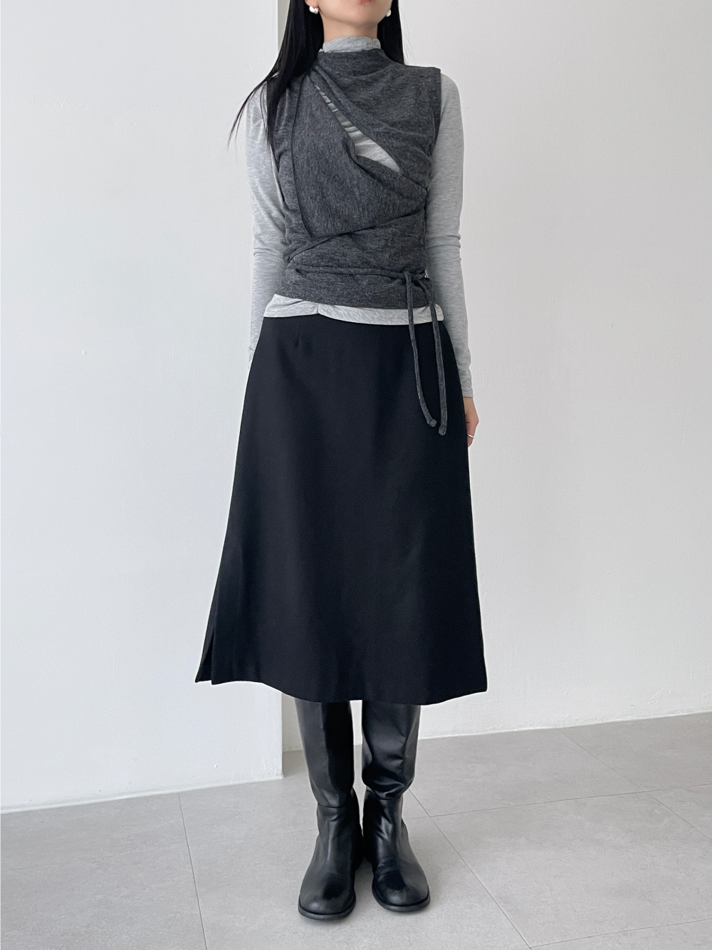 wool 45) winter slit skirts (2color)