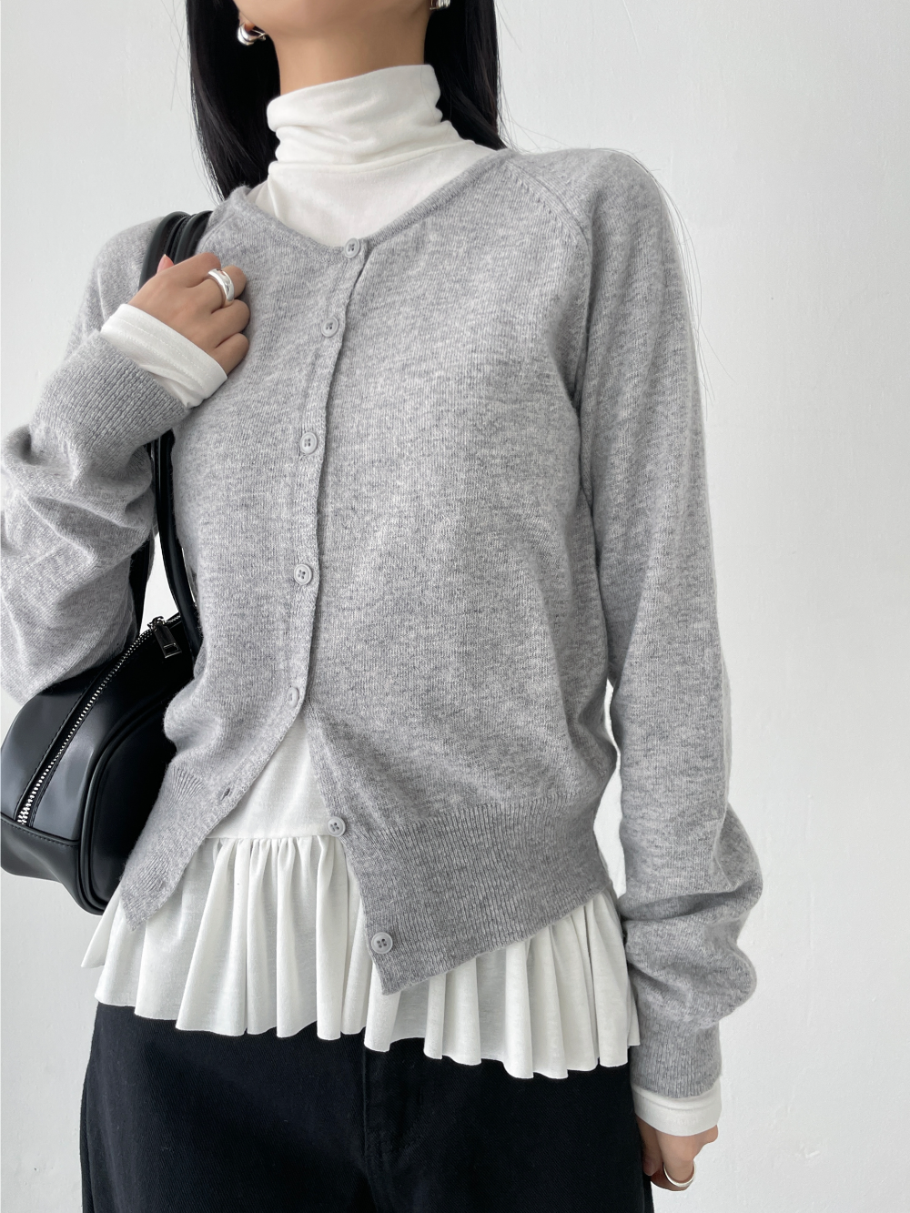 wool 20) cashmere fine wool cardigan (3color)
