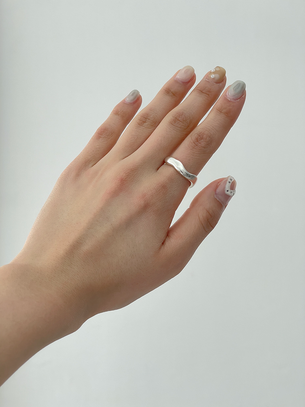 silver925) wave ring