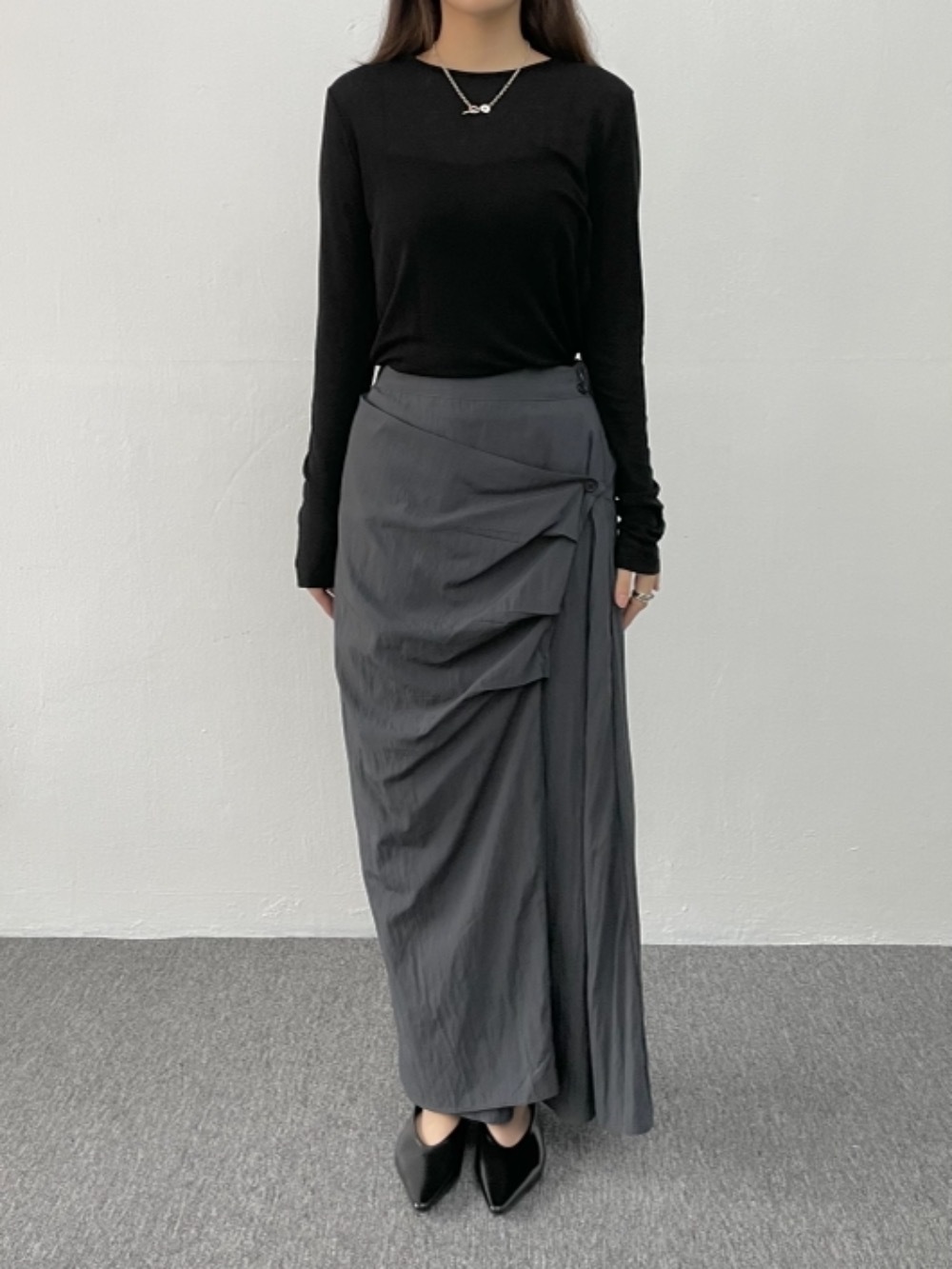 shirring wrap skirts (3color)