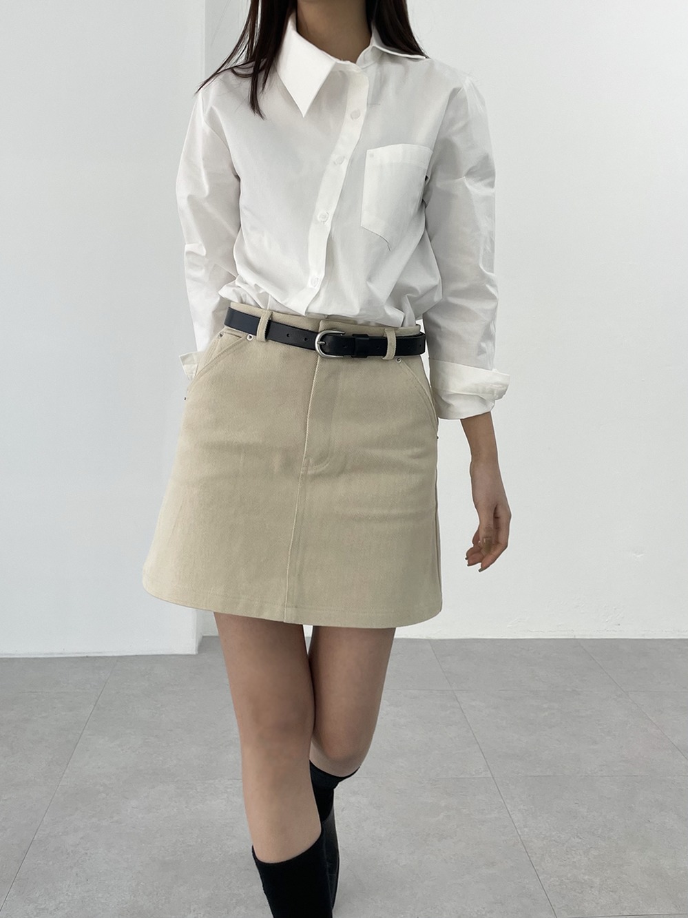clean cotton skirts (2color)