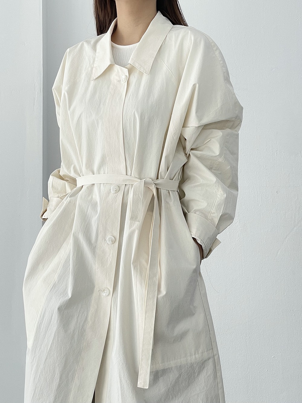 cotton trench coat (2color)