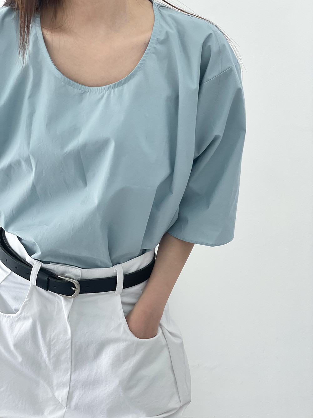 cotton flat blouse (3color)