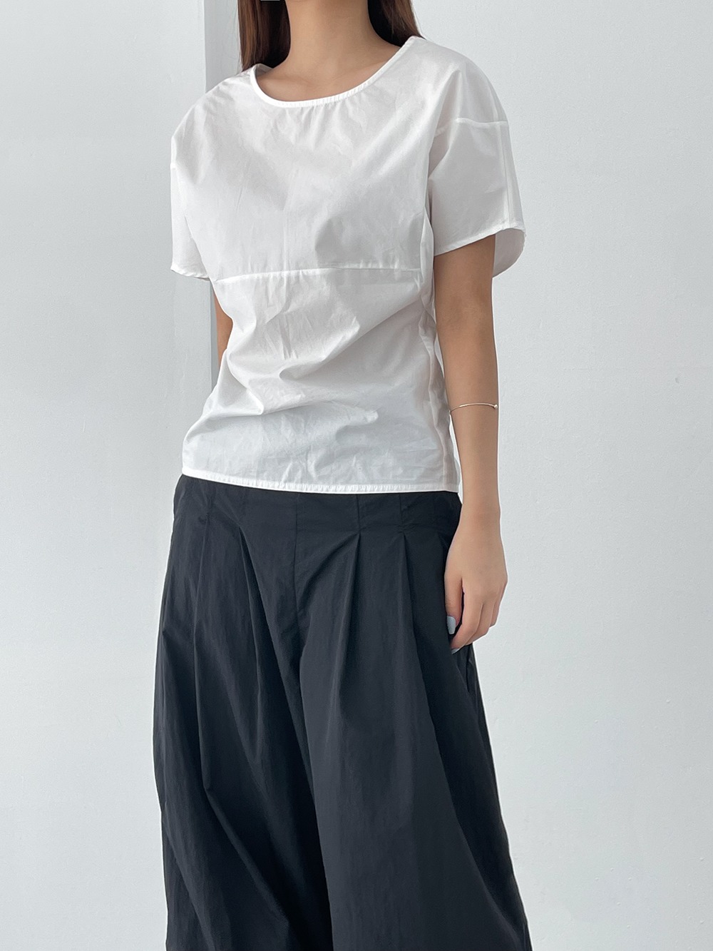 back zipper blouse (3color)