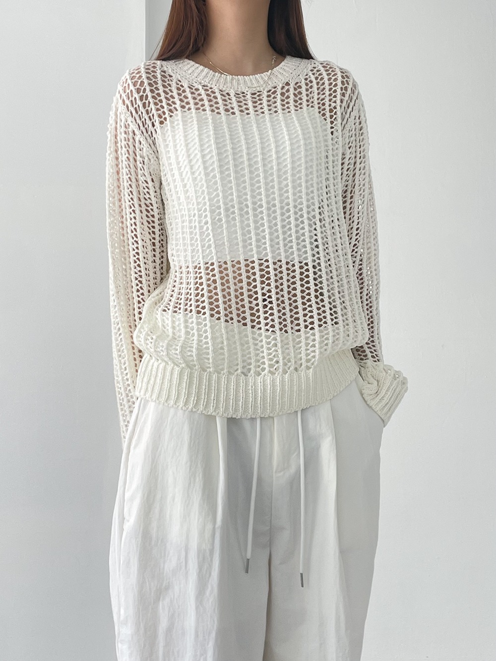 loose crochet knit (3color)