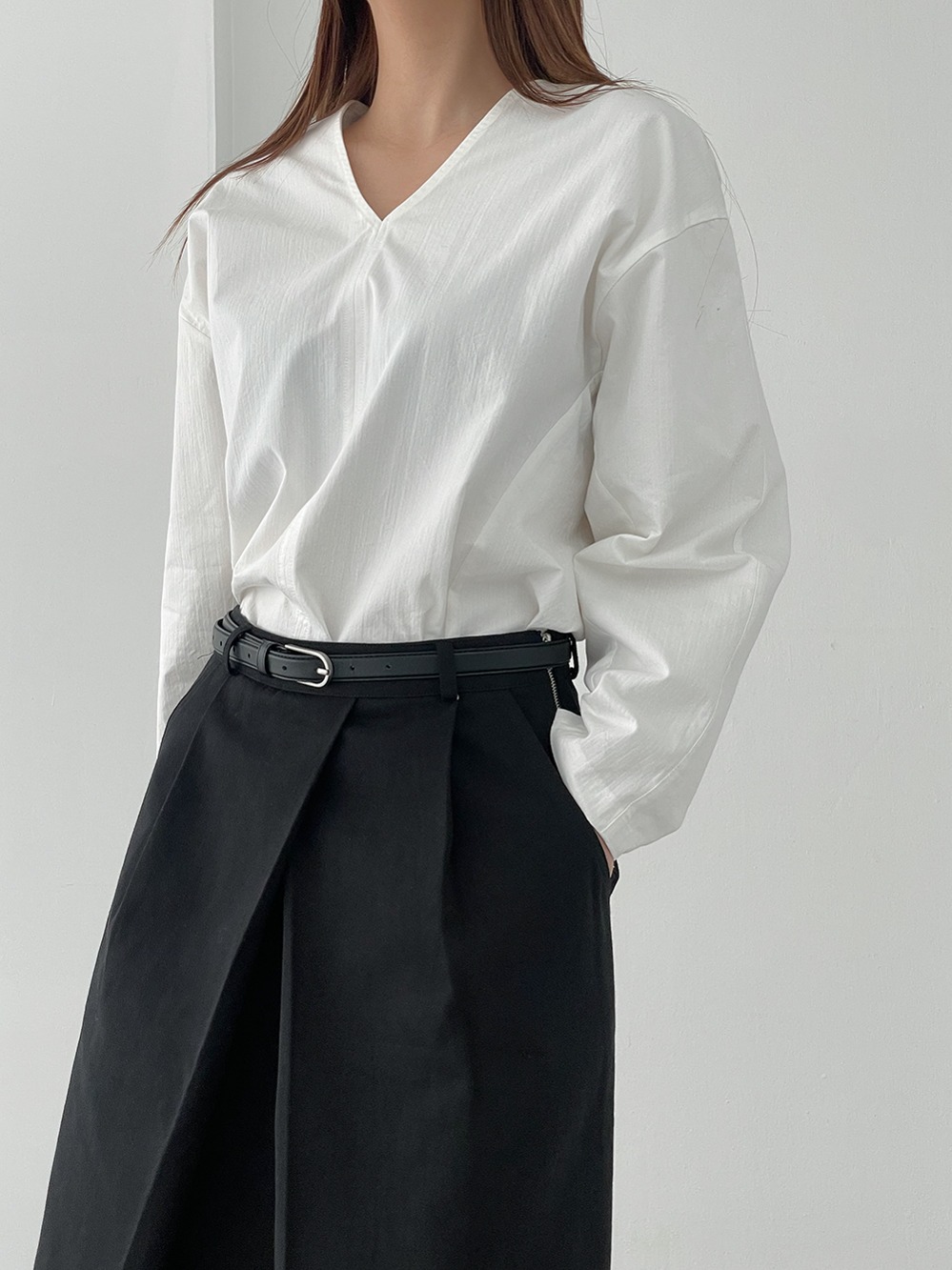 coated cotton blouse (2color)