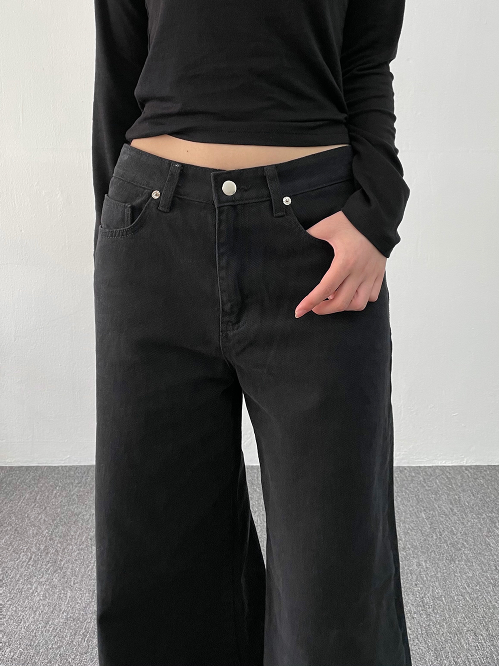 low-rise flare pants (2color)