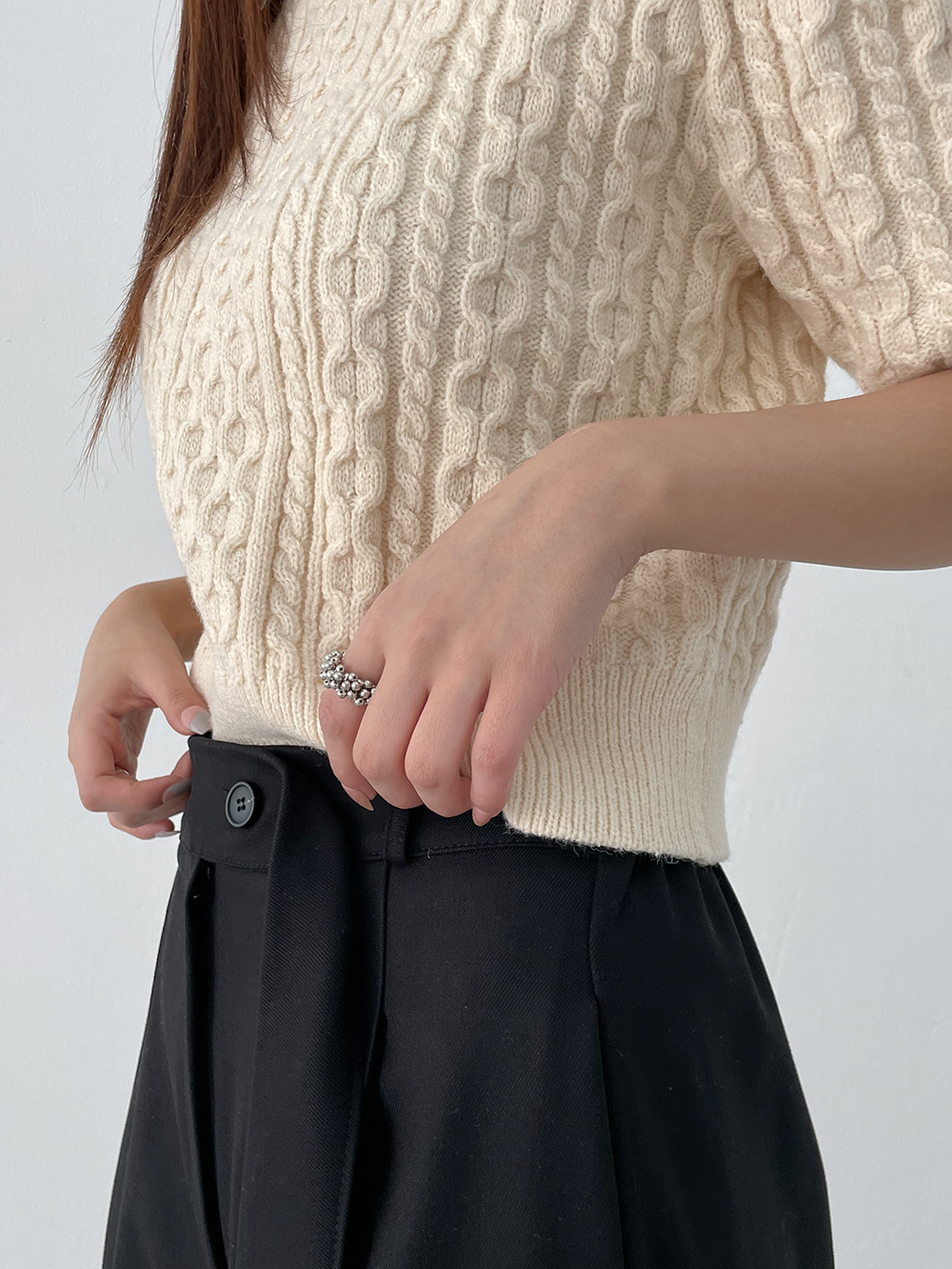 puff cable knit (2color)