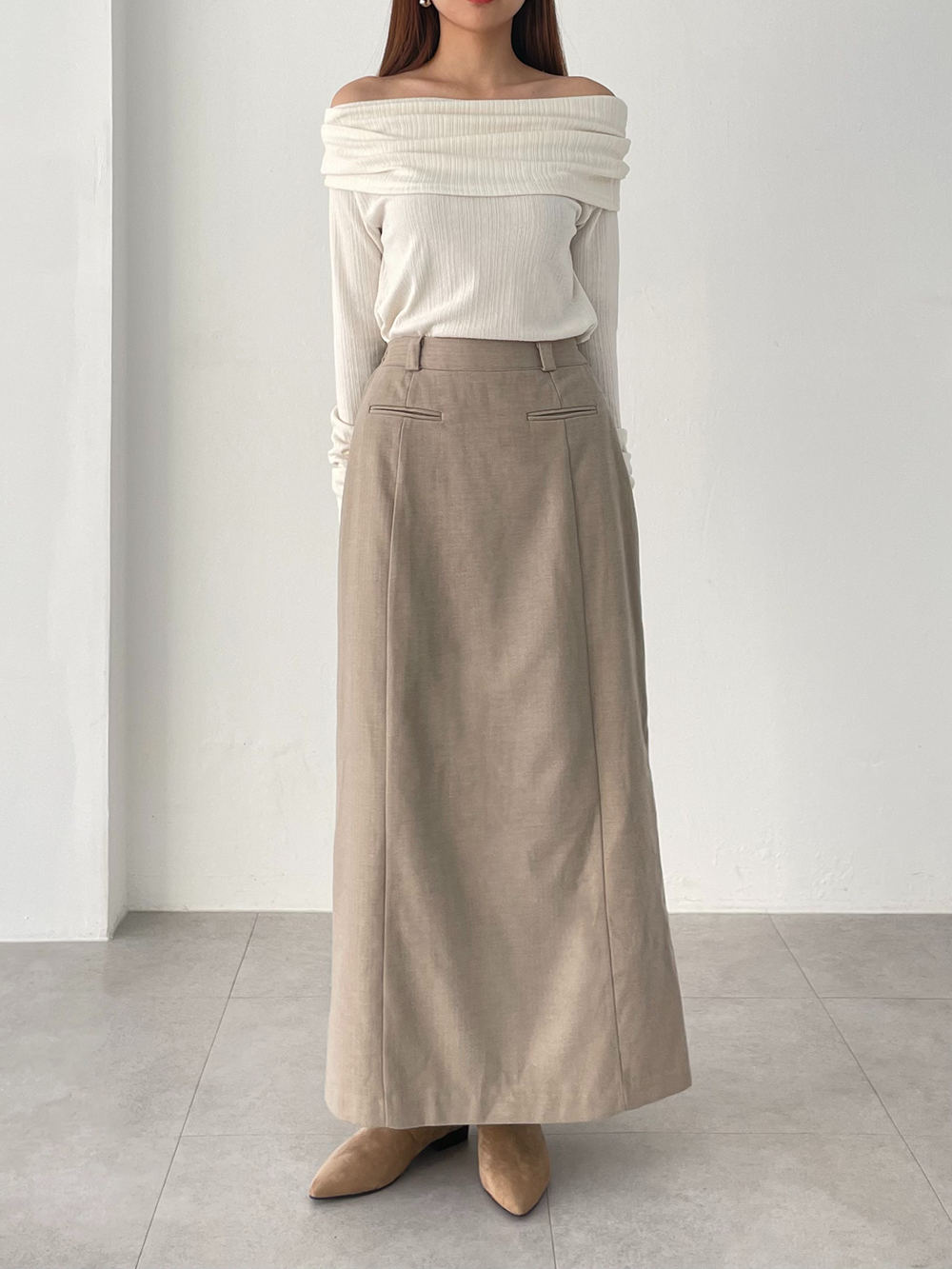 pocket long skirts (3color)