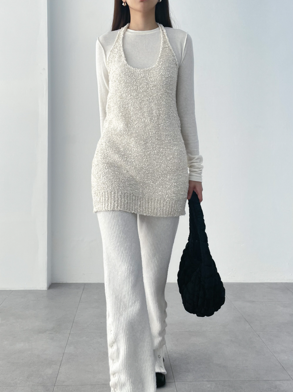 halter knit dress (2color)