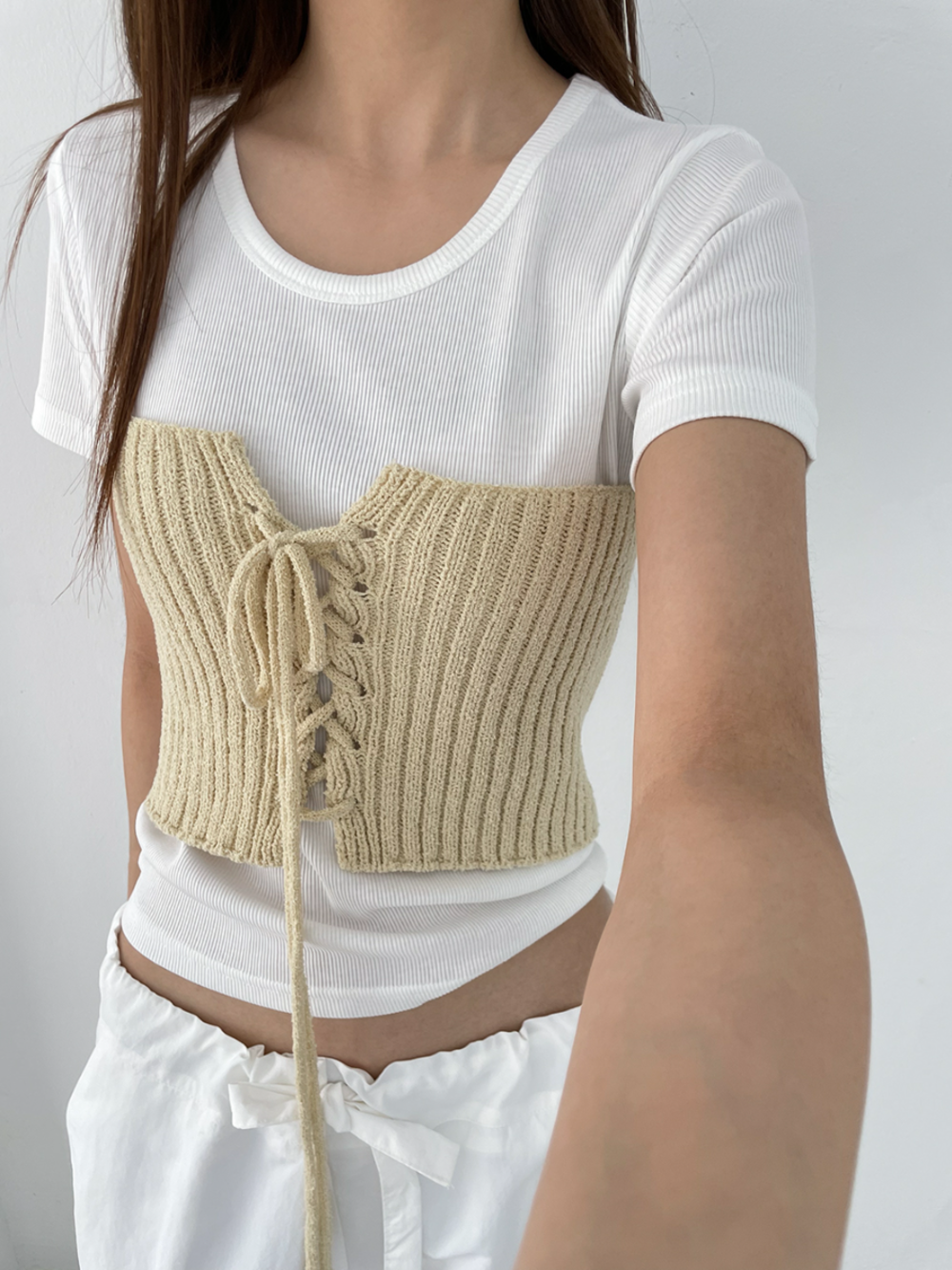 knit eyelet top (2color)