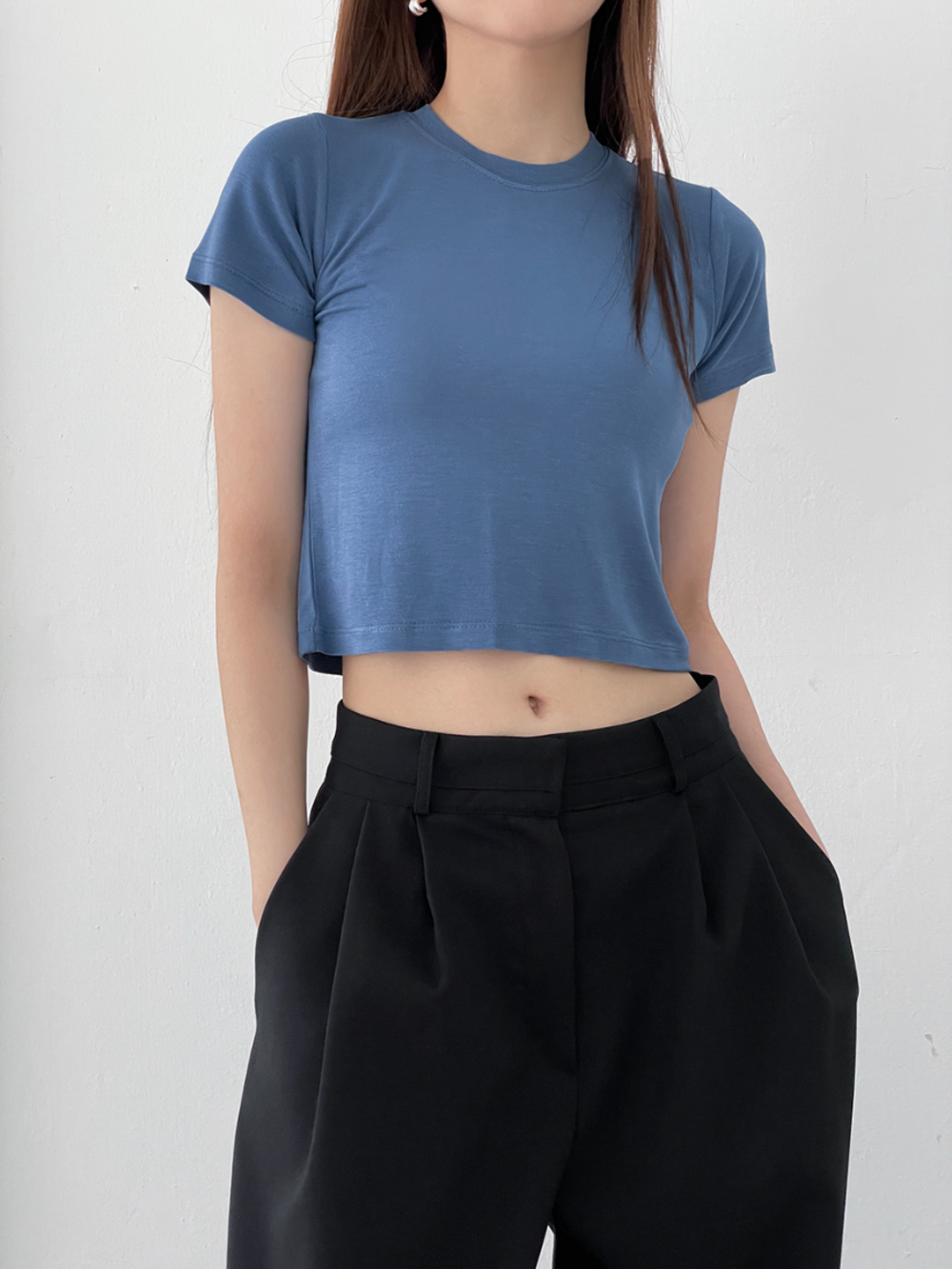 touch rayon crop top (5color)