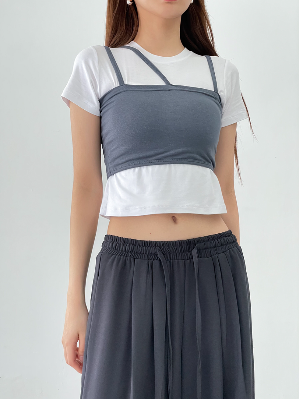 diagonal strap sleeveless (3color)