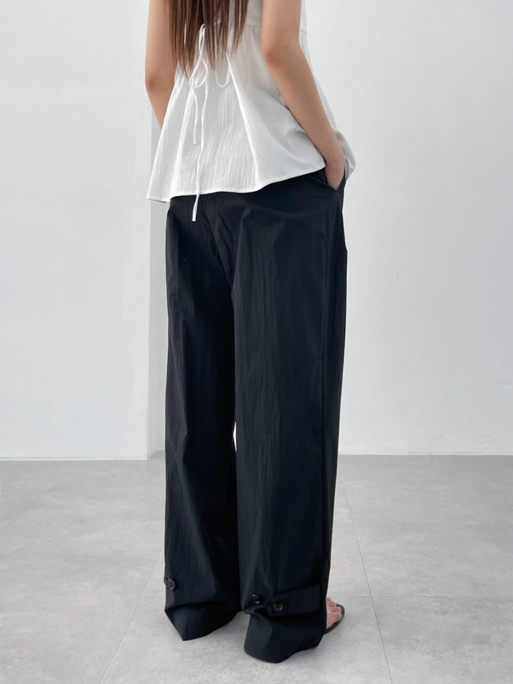 button point pleated pants (2color)