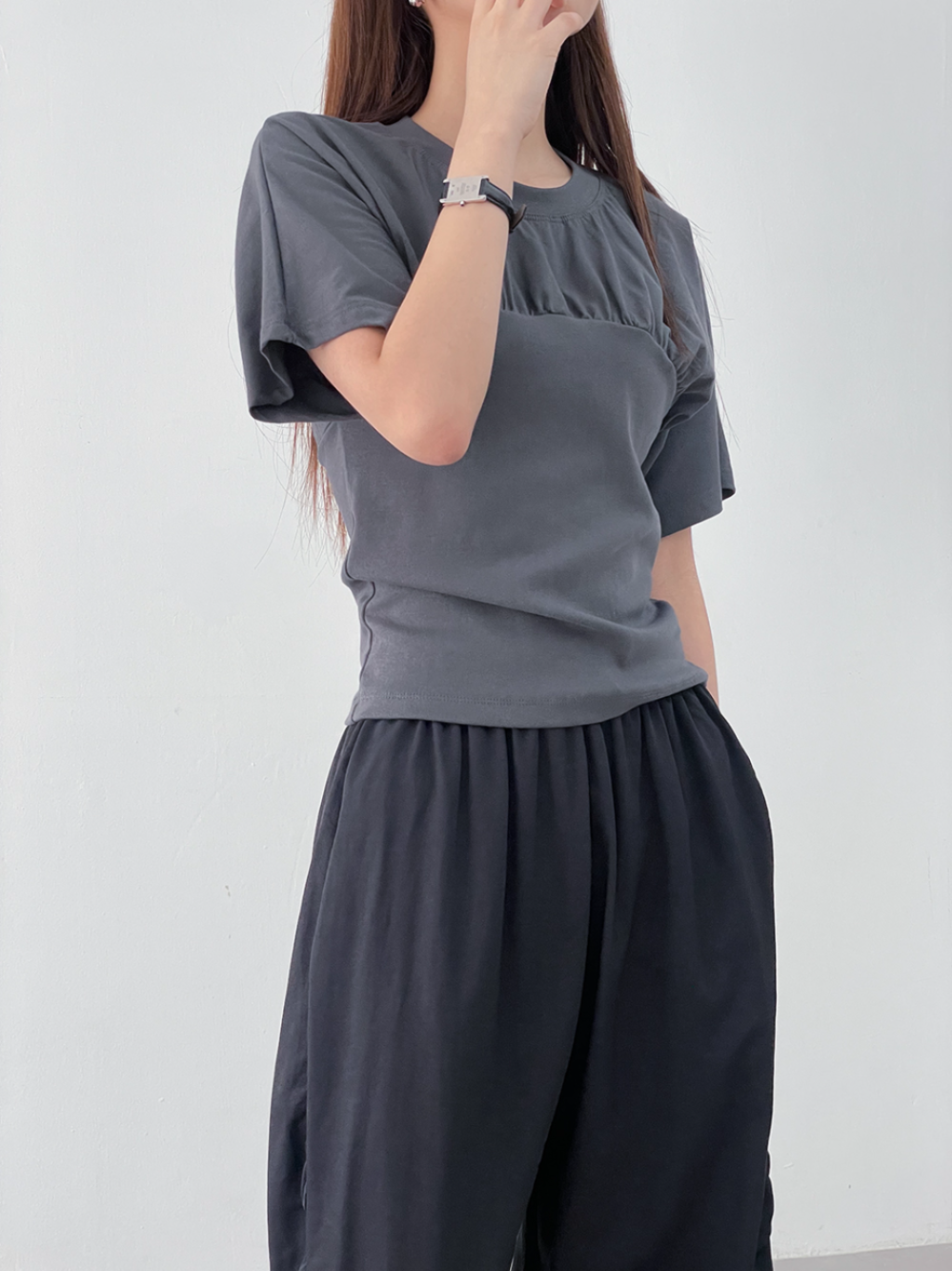 essential shirring top (2color)