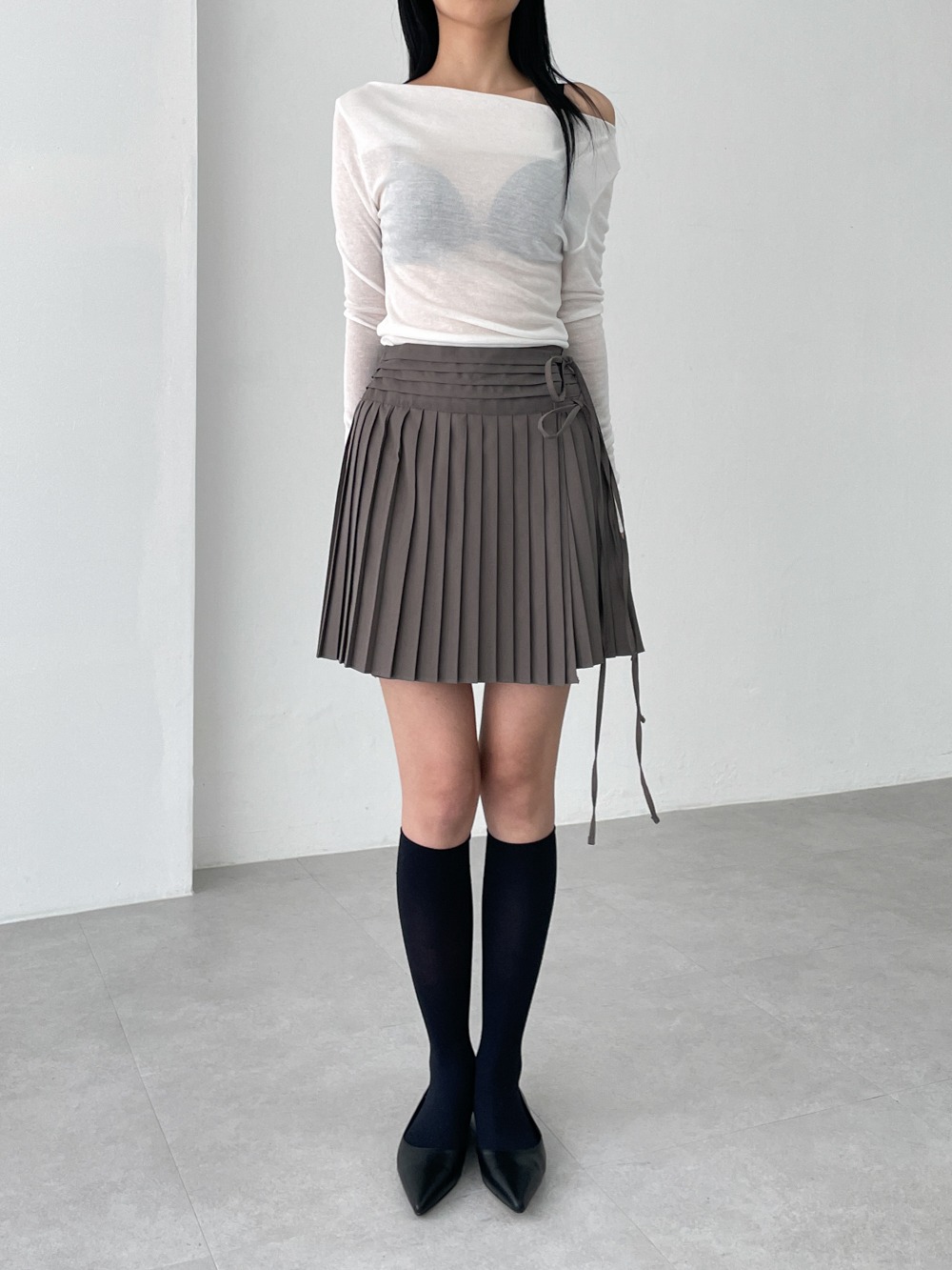 urban pleated mini skirts (2color)