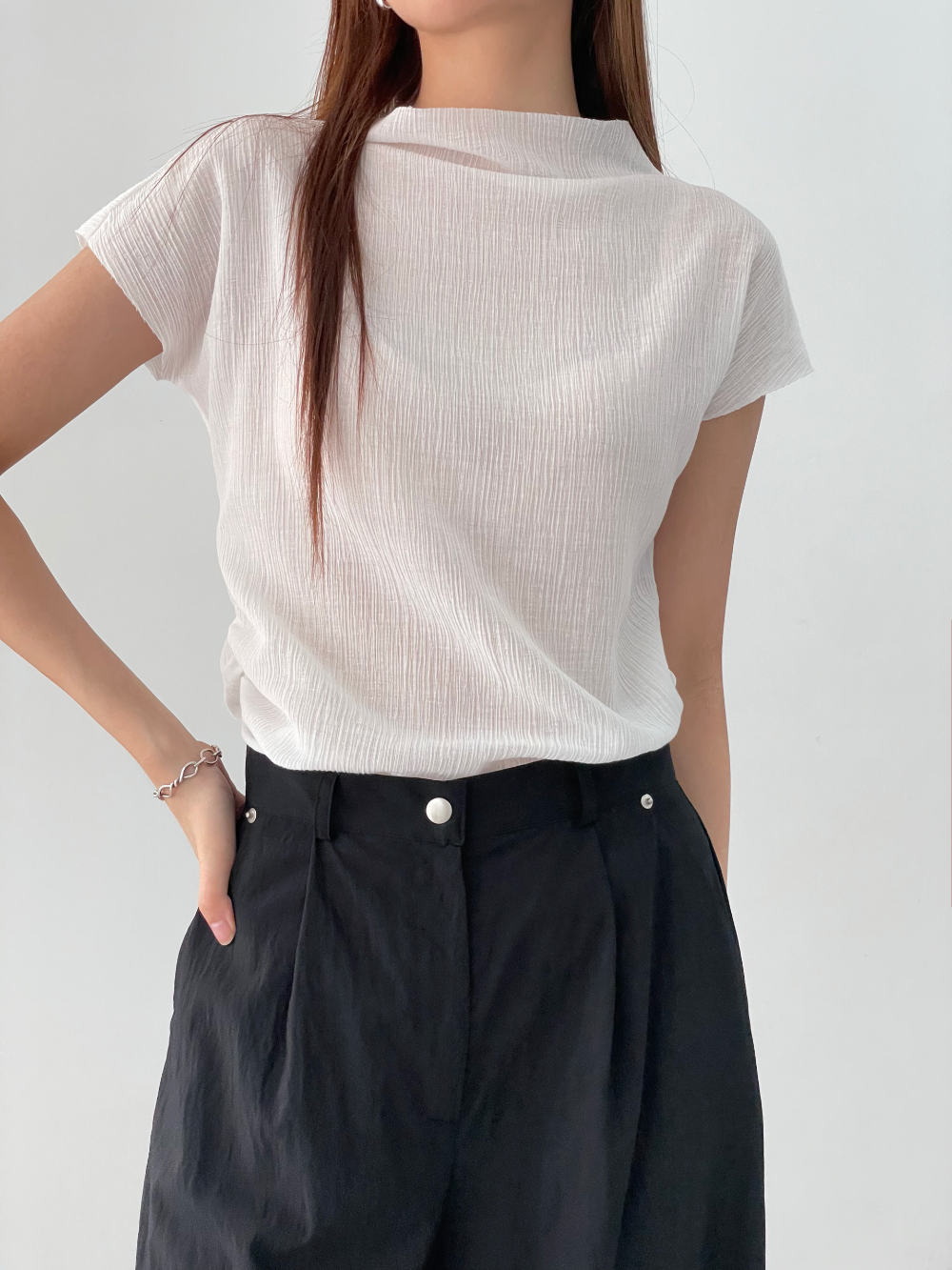 half pleated top (4color)