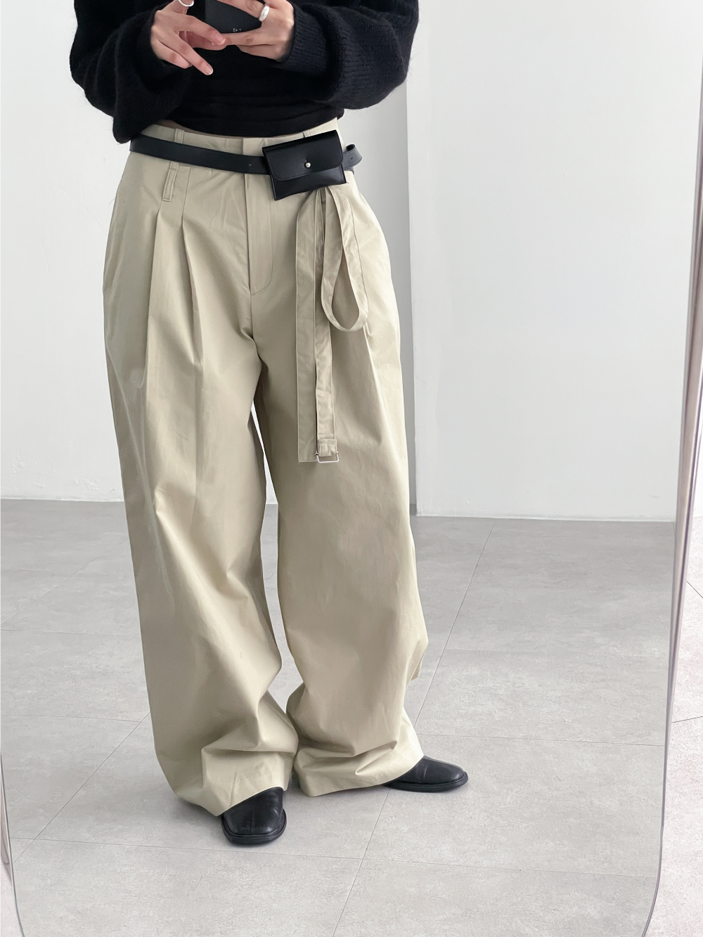 double belted trouser (2color)