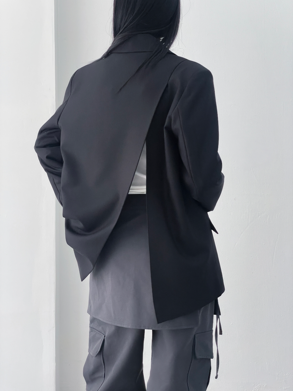over back slit jacket (2color)