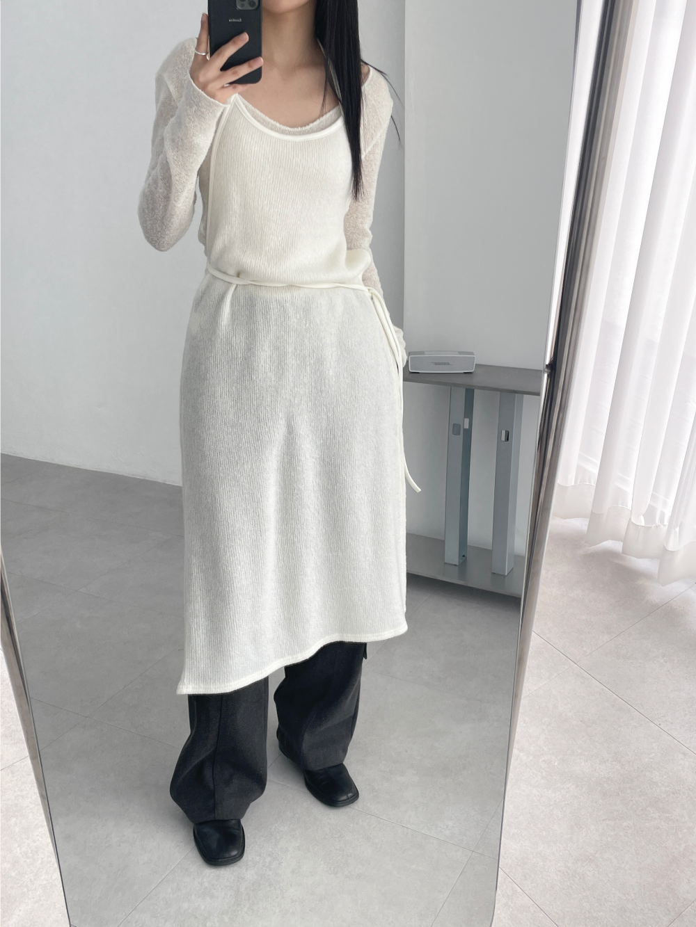 knit layered dress (2color)