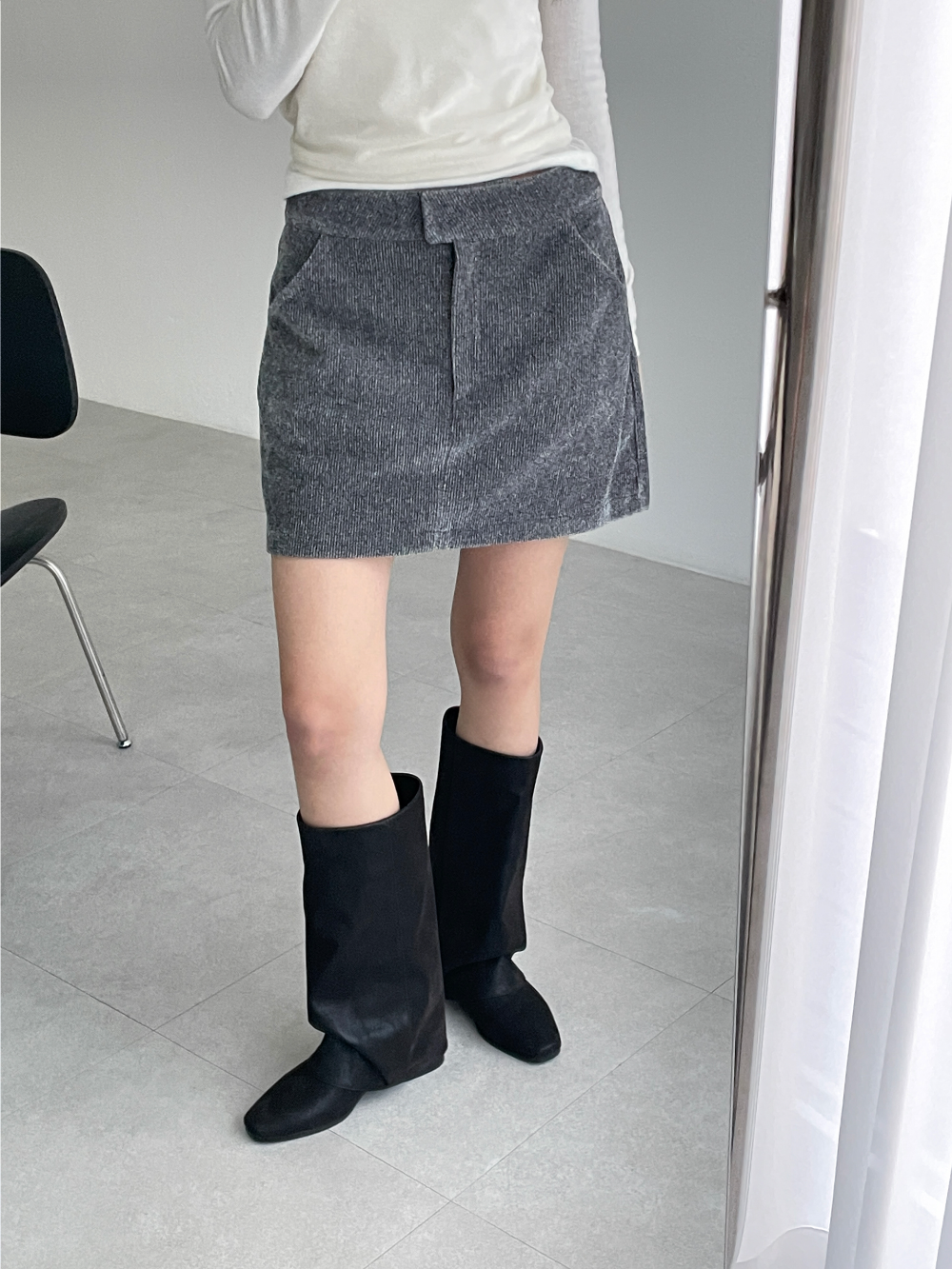 velvet mini skirts (2color)
