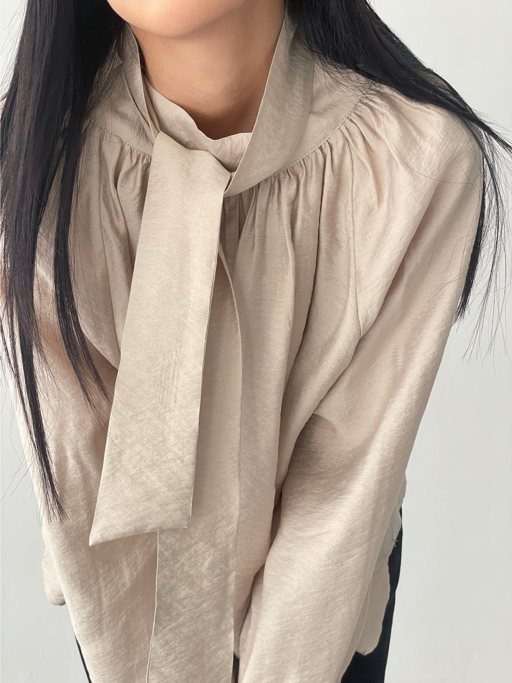 tie hool blouse (3color)
