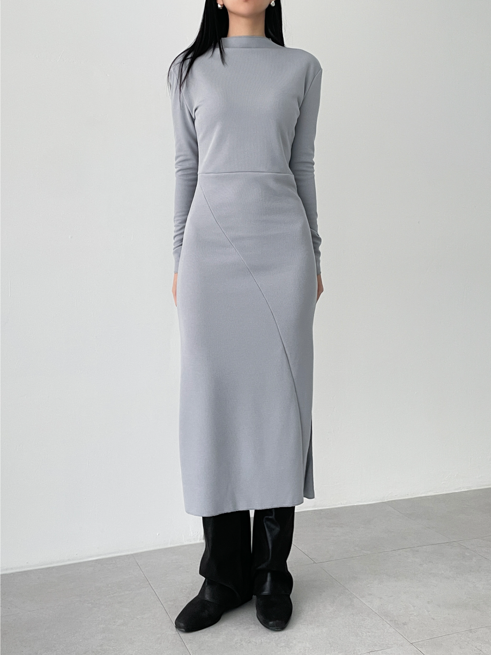 warm pola long dress  (3color)