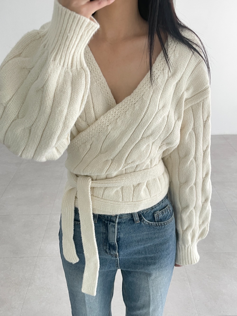 cable wrap cardigan (2color)
