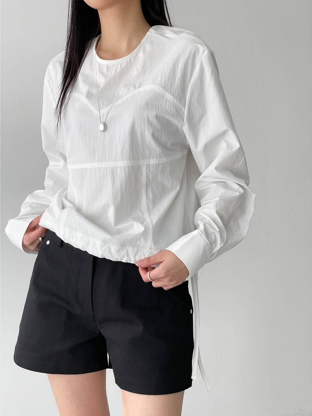 curving line blouse (3color)
