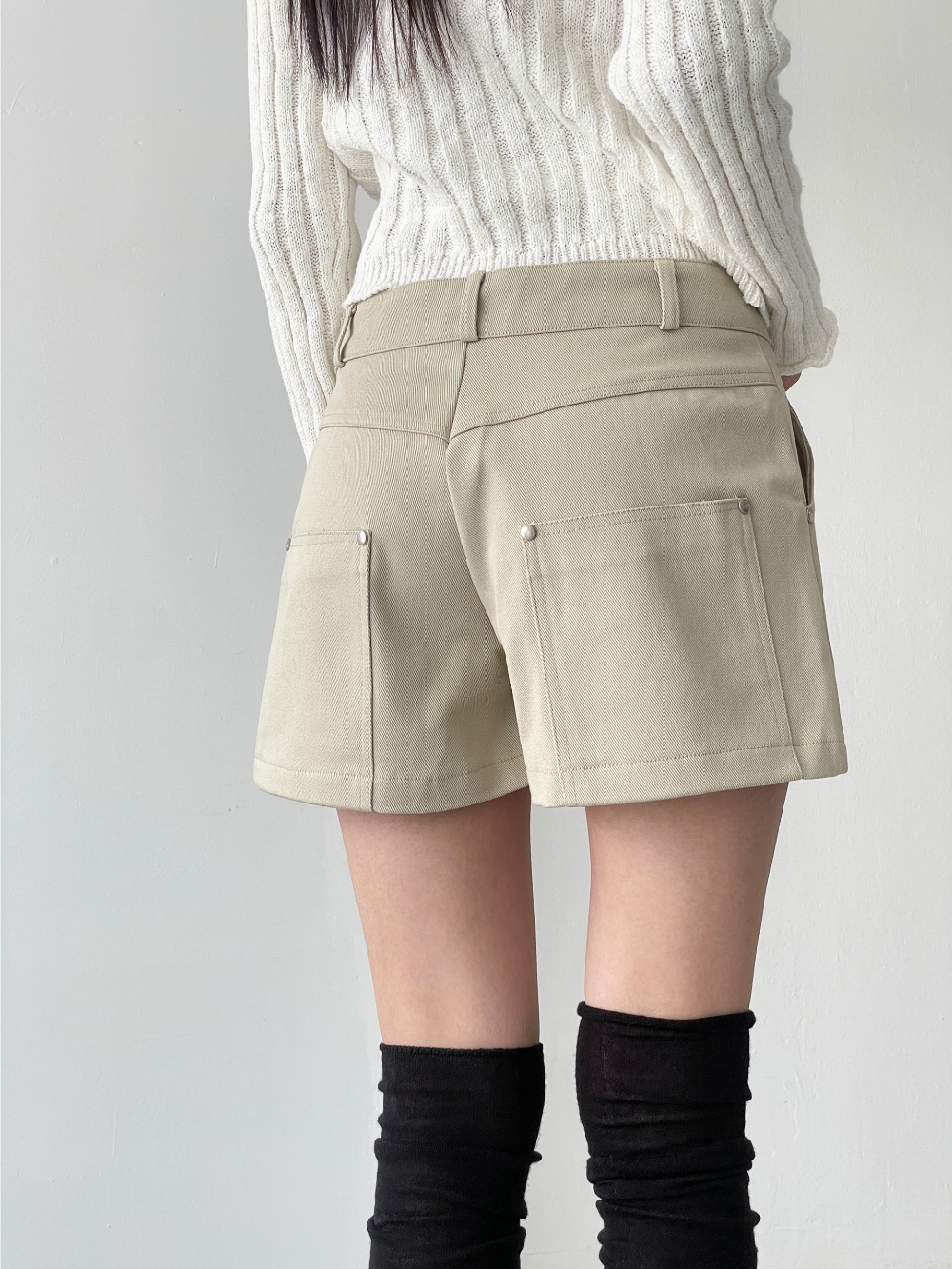 rivet pocket shorts (4color)