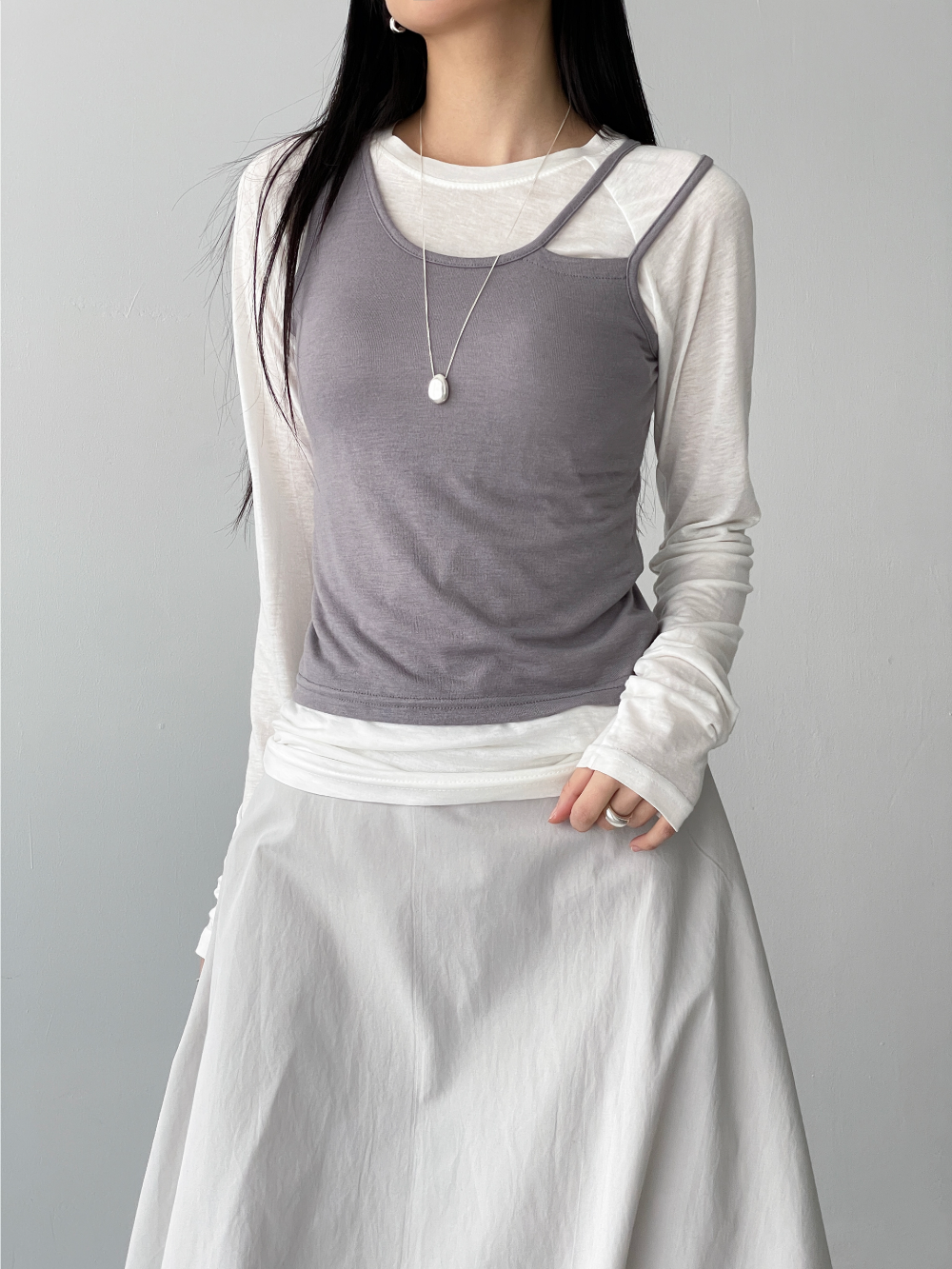 unbal strap sleeveless (4color)