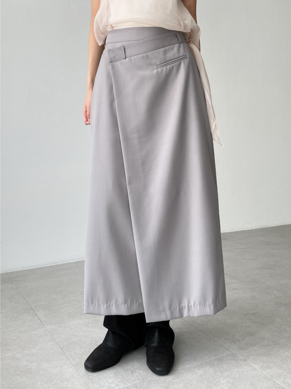 diagonal wrap skirts (2color)