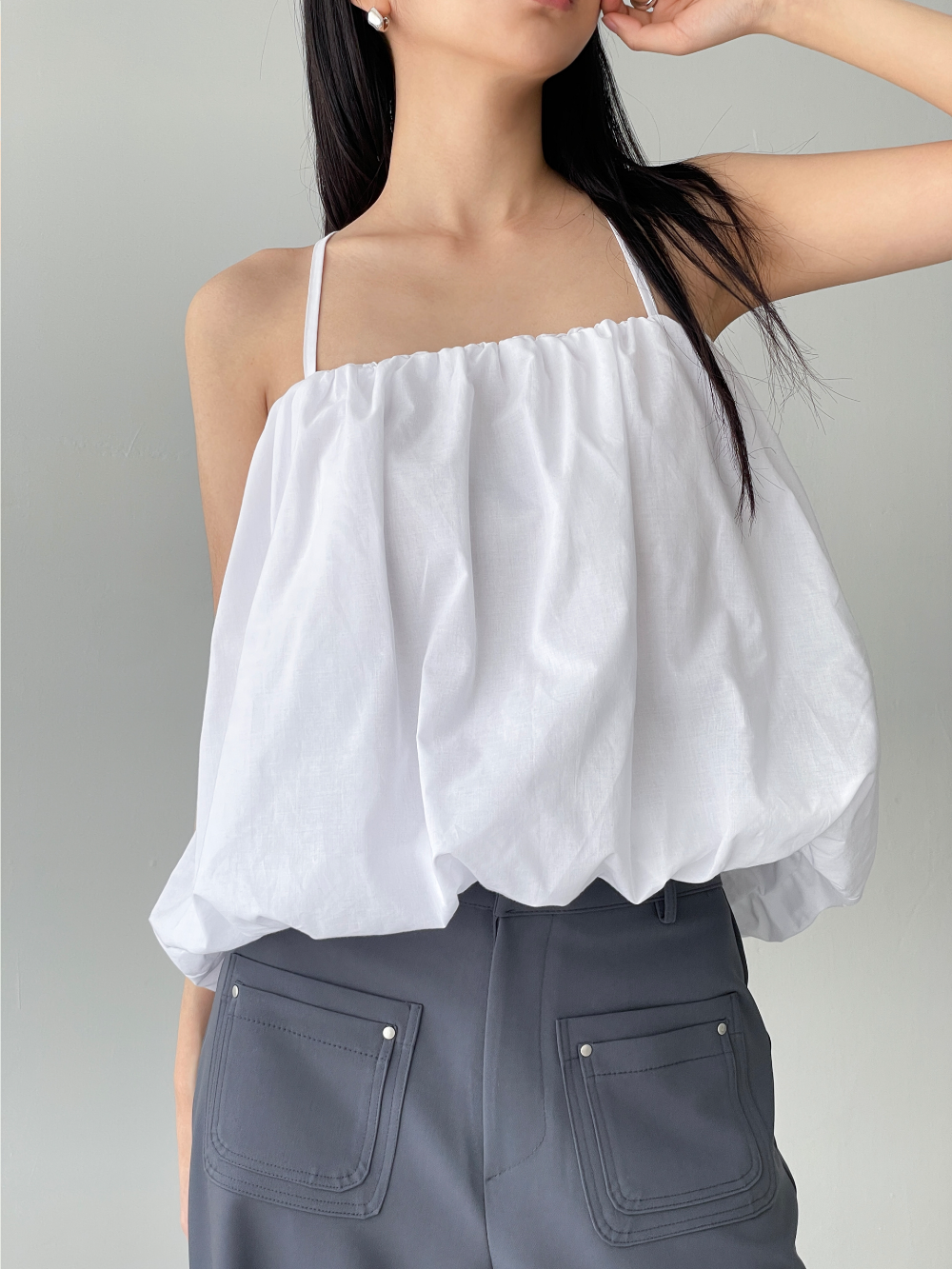 balloony strap blouse (3color)