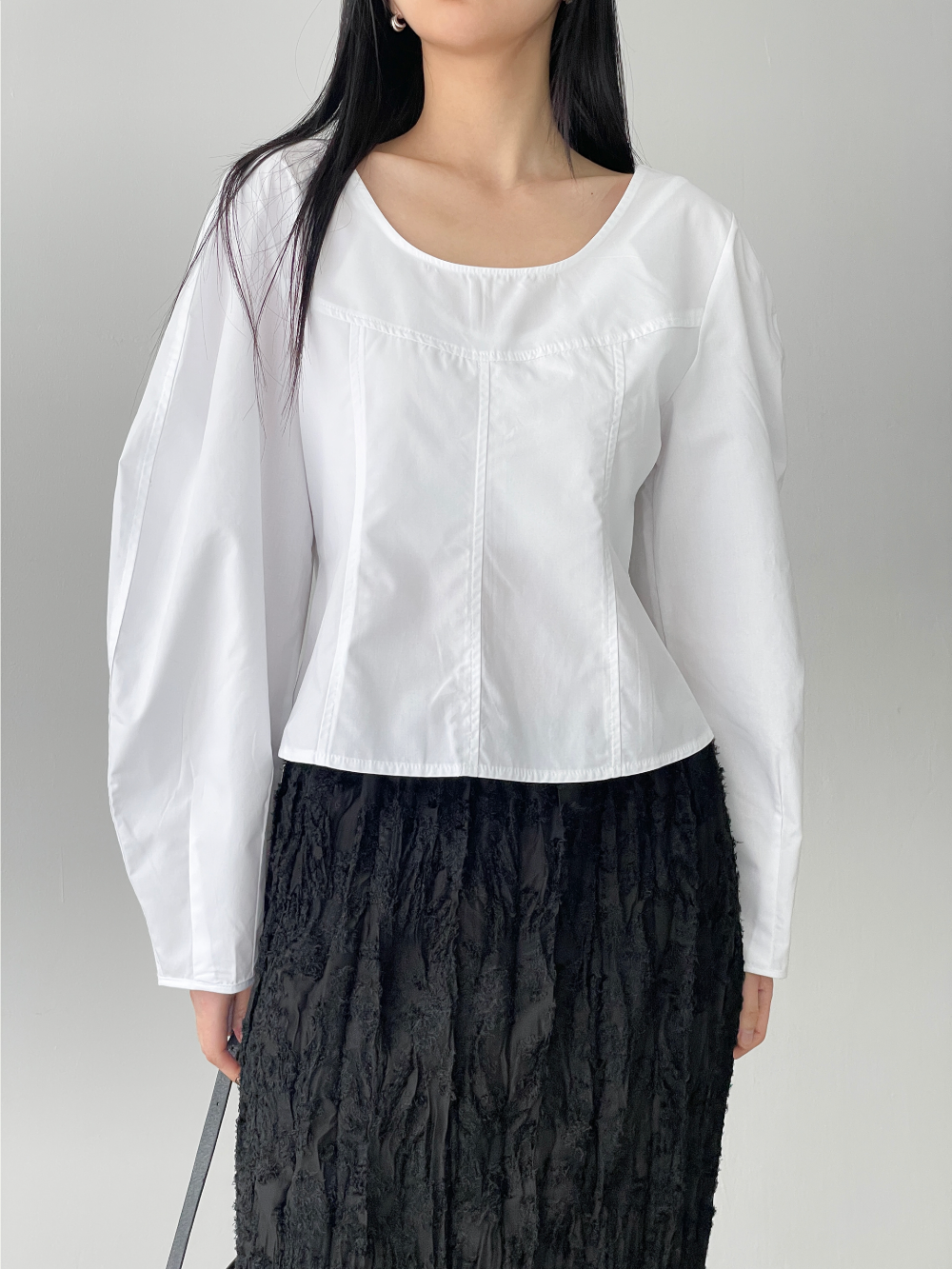 line volume blouse (3color)
