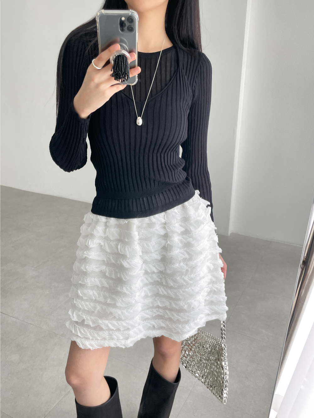 ruffle lace skirts (2color)